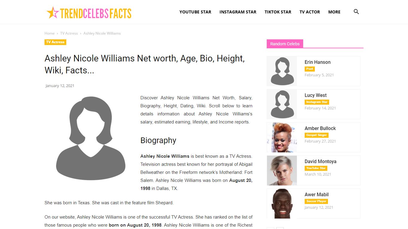 Ashley Nicole Williams Net worth, Age, Bio, Height, Wiki, Facts